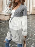 Momyraise Umstandsmode Pullover Argyle Strick Schlank Farbblock Einreiher Taschen V-Ausschnitt Langarm Beiläufige Damen Cardigan