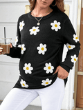 Momyraise Umstandsmode Geblümt Jacquard Pullover Knit Rundhals Langarm Täglich Lässig Süße Damen Pullover Strickwaren